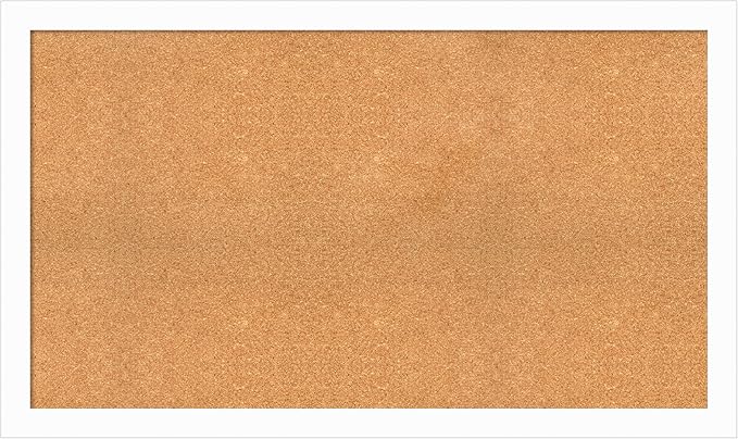 Amanti Art Natural Cork Board for Wall, 29x49 Vision Board with White Frame, Oversize Corkboard Office Decor for Home Organization, Casual Corkboard Pinboard to Display Items for Home Organization in-DeskLoop Office