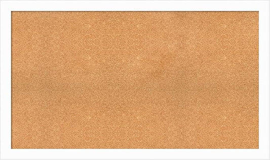 Amanti Art Natural Cork Board for Wall, 29x49 Vision Board with White Frame, Oversize Corkboard Office Decor for Home Organization, Casual Corkboard Pinboard to Display Items for Home Organization in-DeskLoop Office