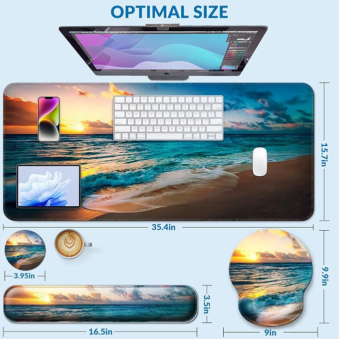 Desk Mat Set + Keyboard and Mouse Pad - Image 3