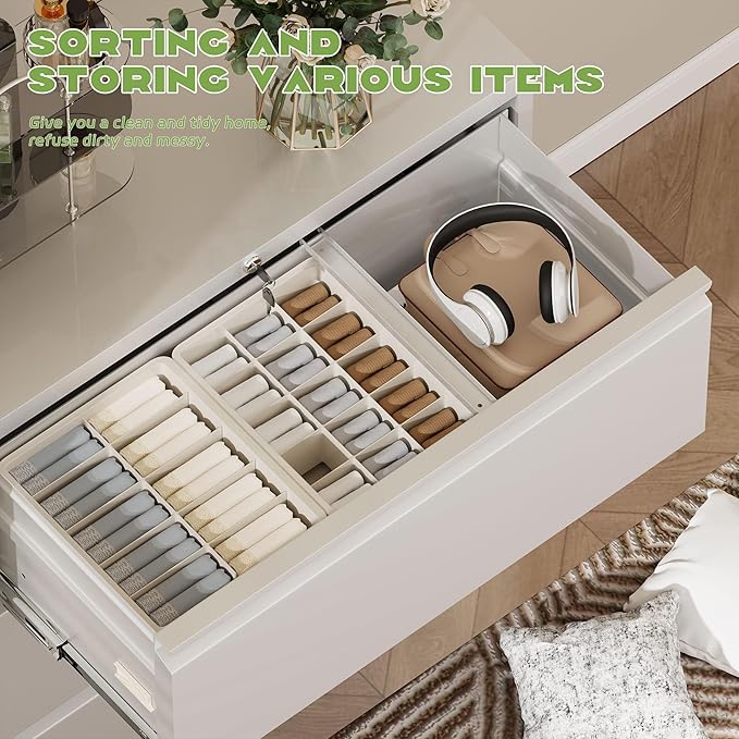 Superday Lateral File Cabinet 3 Drawer Metal File Cabinet with Lock, White Filing Cabinets for Home Office, Locking Filing Cabinets Hanging Files Letter/Legal/F4/A4-DeskLoop Office