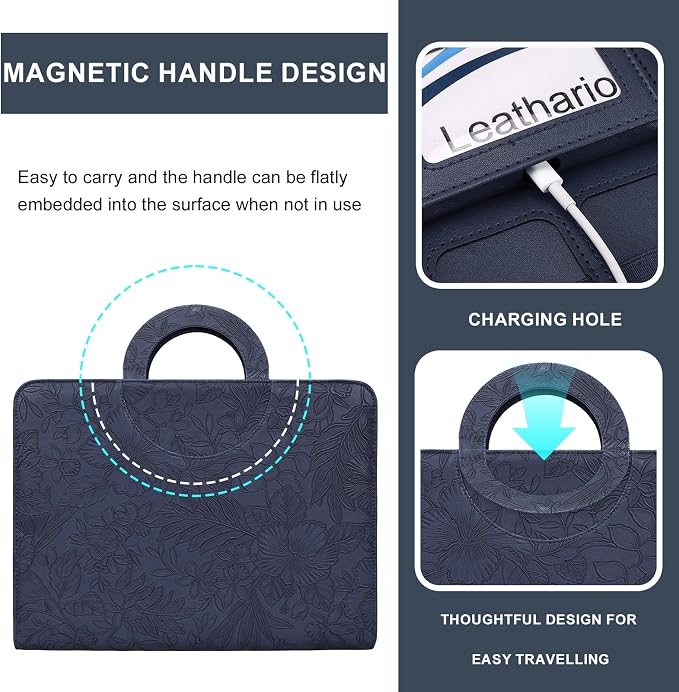 Leathario Portfolio Binder, Includes 5 Folder Index Dividers, 13 Inch Tablets - Image 5