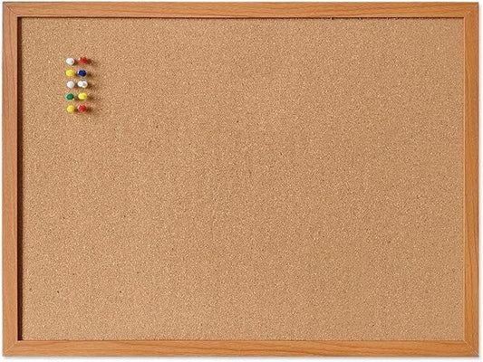 Cork Bulletin Board for Wall - 24” x 18” Bulletin Board Cork Board Wall Mounted Wood Frame Message Board pin Board for School,Office and Home-DeskLoop Office
