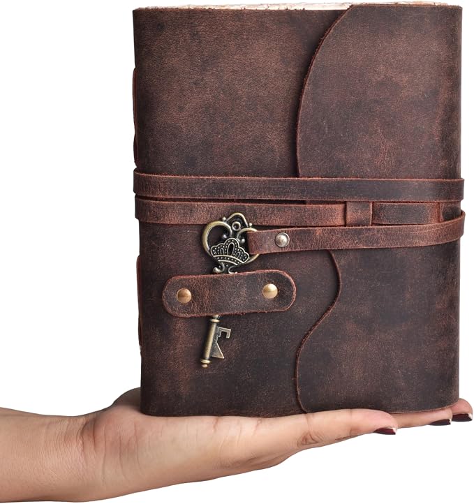LEATHER VILLAGE Vintage Leather Journal – 200 Handmade Vintage Deckle Edge - Image 7