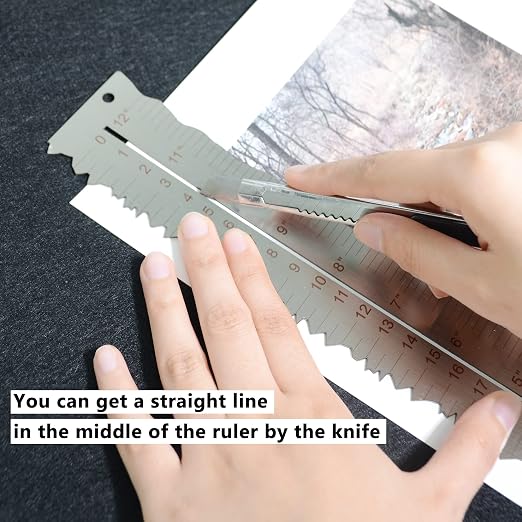 Stainless Steel Metal Paper Tearing Ruler - Image 4