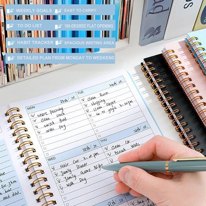 Undated Weekly Planner with Goal & Habit Tracker Notebook, Small A5 To Do List - Image 5