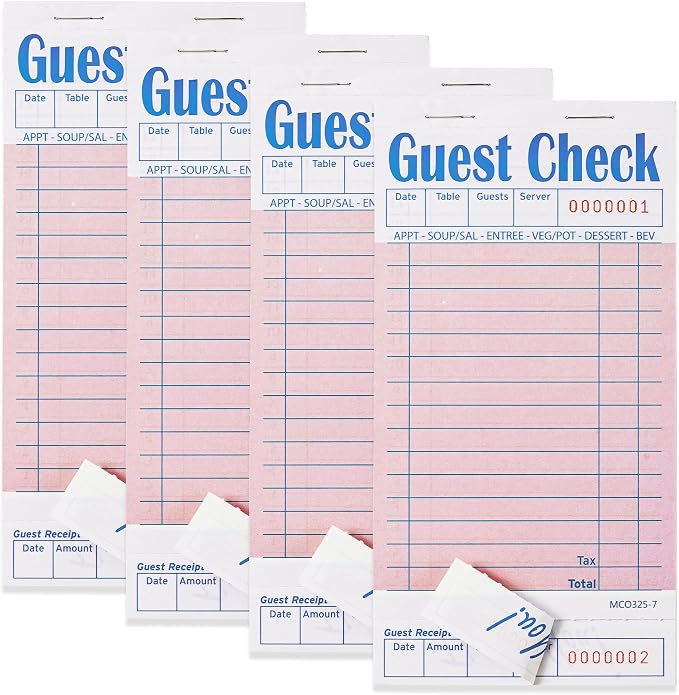 ZPARIK 4 Pack Pink Guest Checks Books by ZPARIK