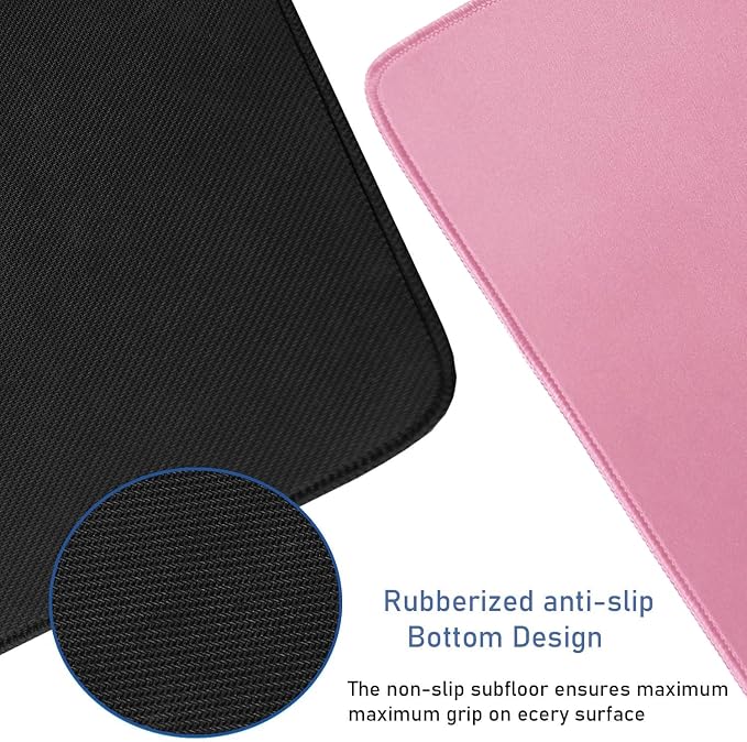 Large Mouse Pad with Stitched Edges, Durable Non-Slip Natural Rubber Base - Image 3