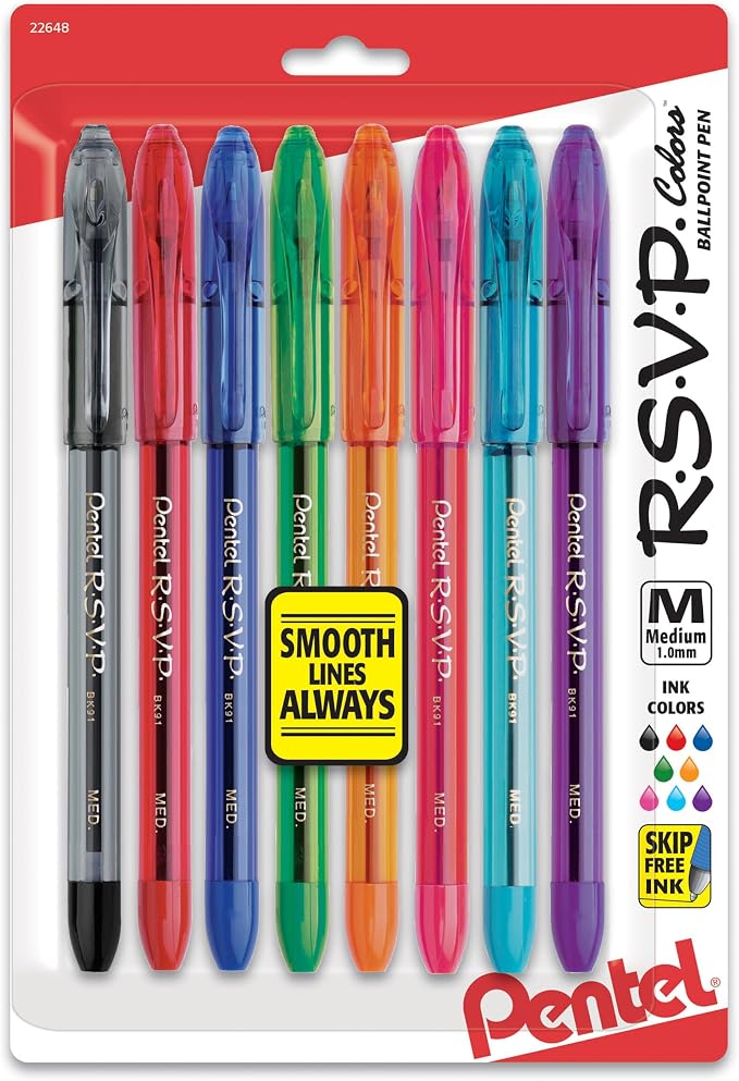 Pentel RSVP Ballpoint Pen, Medium Line by PentelofAmerica