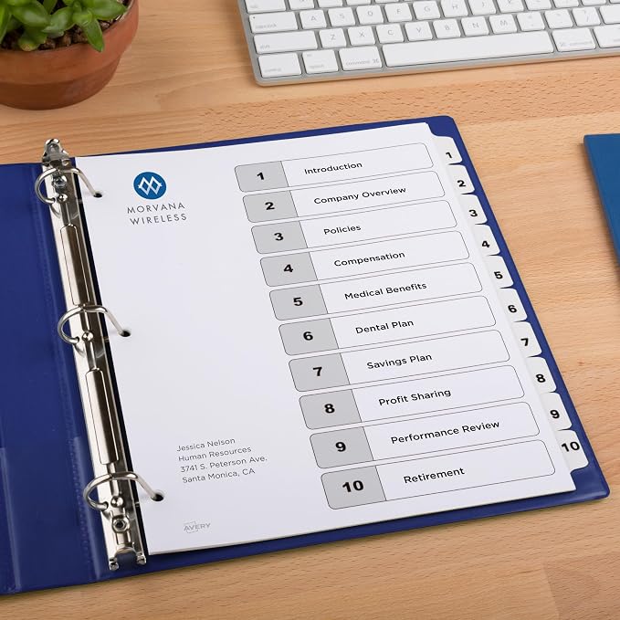 Avery Dividers for 3 Ring Binders, 10 Tabs per Set, Customizable Table of - Image 6