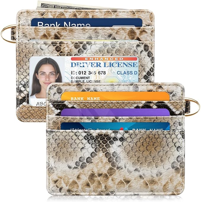 Slim Credit Card Holder Vegan Snake Skin Wallet Women Thin Wallets RFID - Image 8