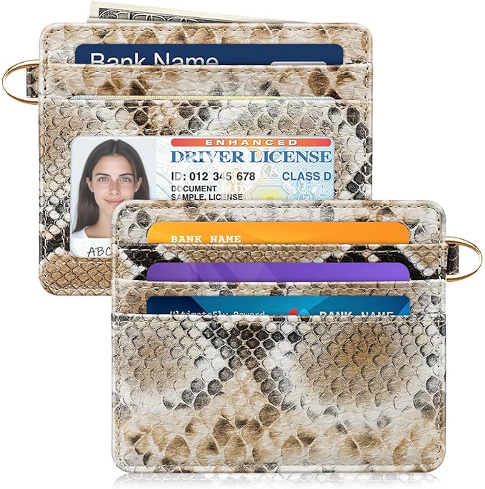 Slim Credit Card Holder Vegan Snake Skin Wallet Women Thin Wallets RFID by Simikol