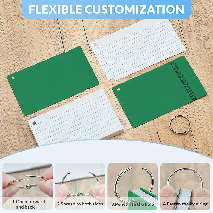 NEEWAY Ruled Index Cards with Ring 3x5 Inches, Flash Cards with Rings - Image 5