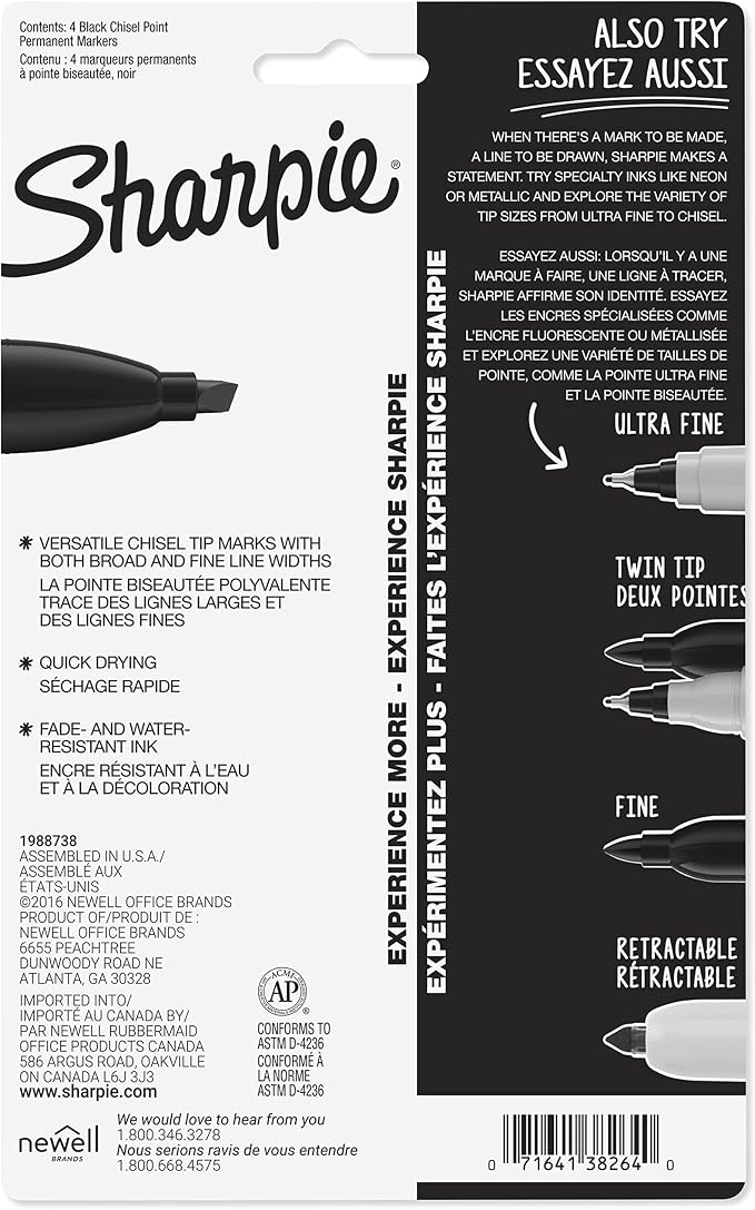 SHARPIE Permanent Markers, Chisel Tip, Marks on Paper, and More - Image 7