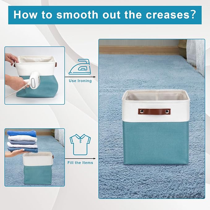 Bagnizer Collapsible Fabric Storage Cubes 11x11 Cube Storage Bins, 4 Pack - Image 4