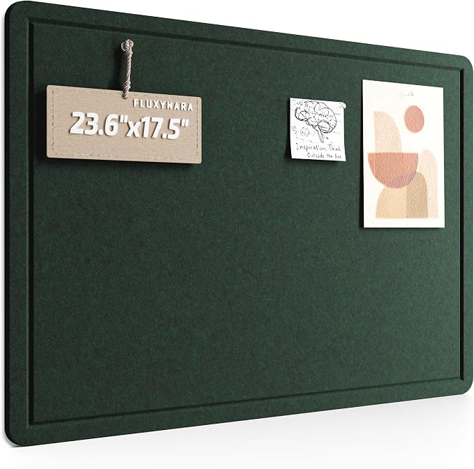 Fluxynara Bulletin Board, 23.6" x 17.5" Cork Board Alternative by FLUXYNARA
