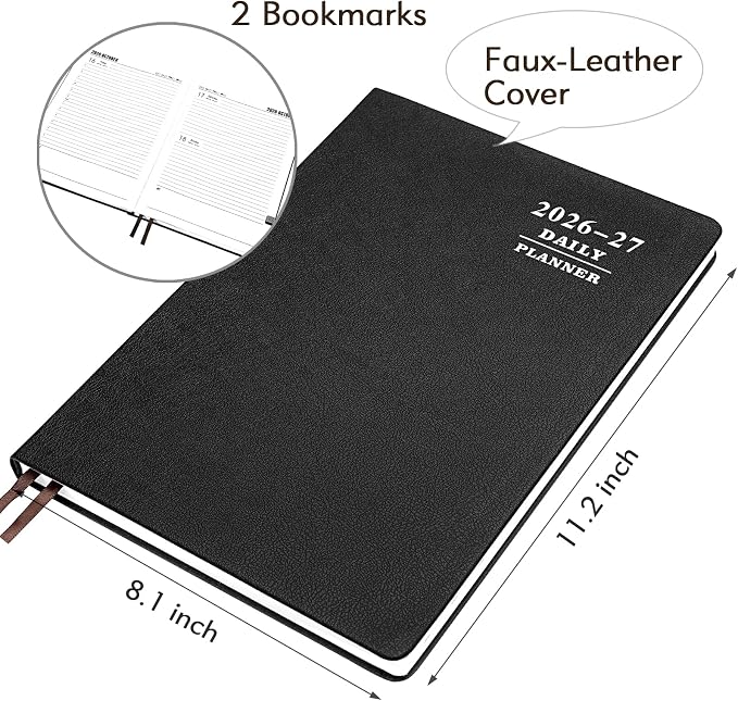 KESOTE Large Daily Planner 2026-2027 Full Page Per Day, Hourly Schedule 8.5" x - Image 2