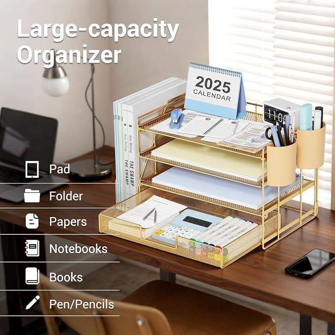 OPNICE Desk Organizer, 4-Tier Desktop File Organizer - Image 4