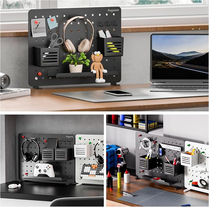 PEGZONE Clamp-on Desk Pegboard, Desk Organizer - Image 3