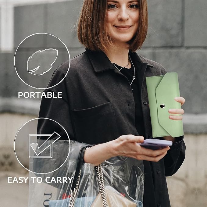 BLMHTWO Cash Wallets for Women, Reusable Envelopes for Cash Leather Cash - Image 4