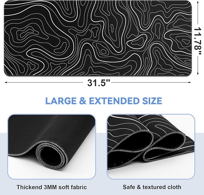 DIGSOM Gaming Mouse Pad, 31.5x11.8in | XL Mouse mat, Smooth surface, Anti-slip - Image 2