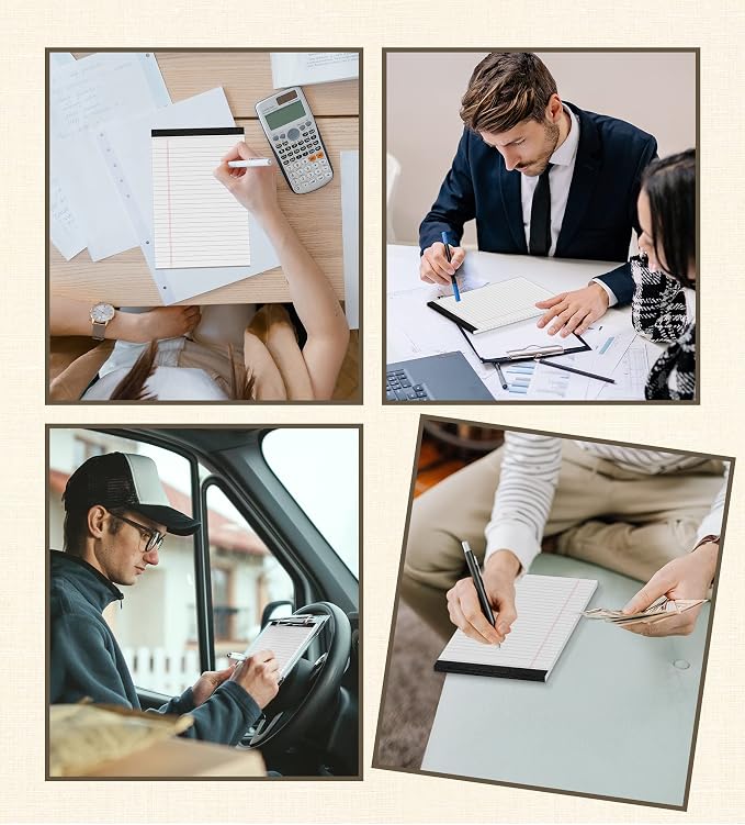 Note Pads 5x8 Small Legal Pads White Notepad, 6 Pack, Narrow Ruled Notepads - Image 7