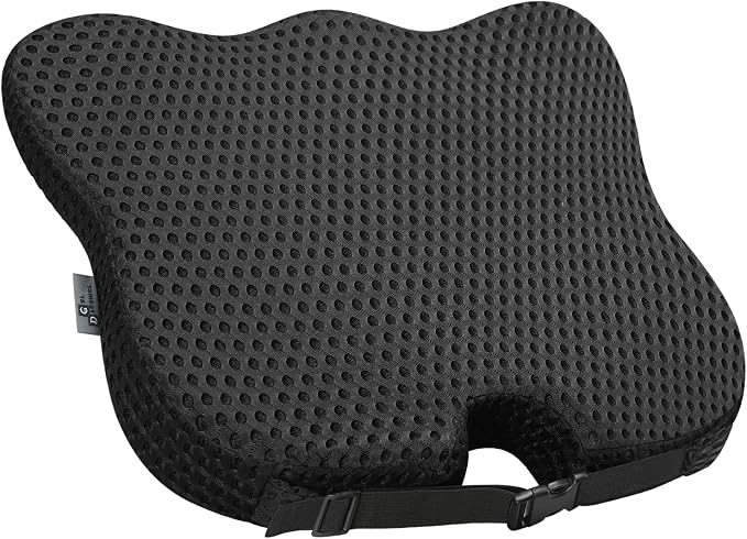 Wedge Car Seat Cushion for Better Visibility & Sciatica Pain Relief by DreamerCar