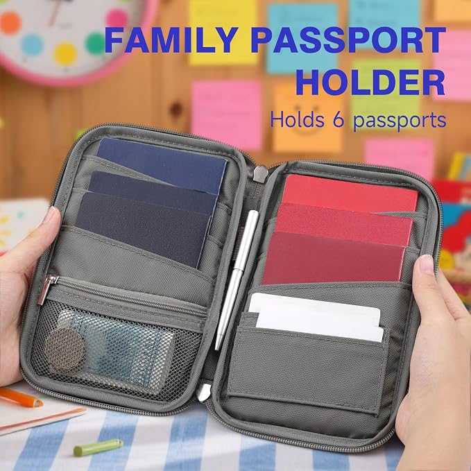 WALNEW Family Passport Holder for 5 - Image 5
