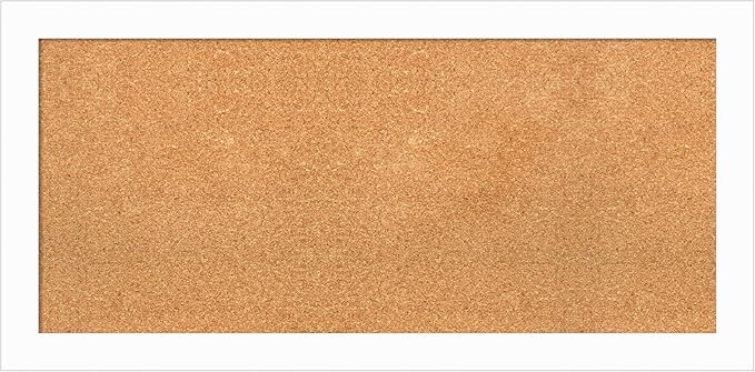 Amanti Art Natural Cork Board for Wall, 19x39 Vision Board with White Frame, Medium Corkboard Office Decor for Home Organization, Casual Corkboard Pinboard to Display Items for Home Organization in-DeskLoop Office