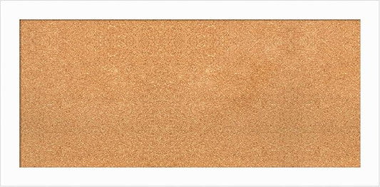 Amanti Art Natural Cork Board for Wall, 19x39 Vision Board with White Frame, Medium Corkboard Office Decor for Home Organization, Casual Corkboard Pinboard to Display Items for Home Organization in-DeskLoop Office