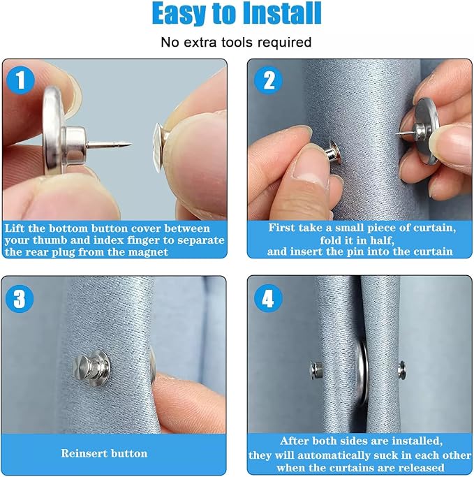 30 Pairs Magnetic Curtain Clips - Image 3