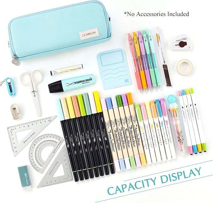CICIMELON Pencil Case Large Capacity Pencil Pouch 3 Compartments Pencil Bag Gift - Image 2