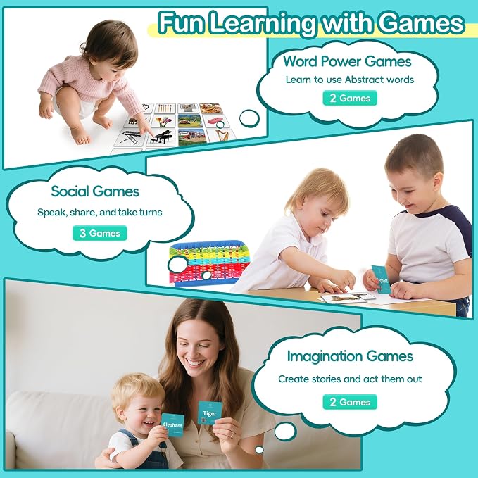100 Nouns Flash Cards for Toddlers, Expanded Vocabulary Cards - Image 3