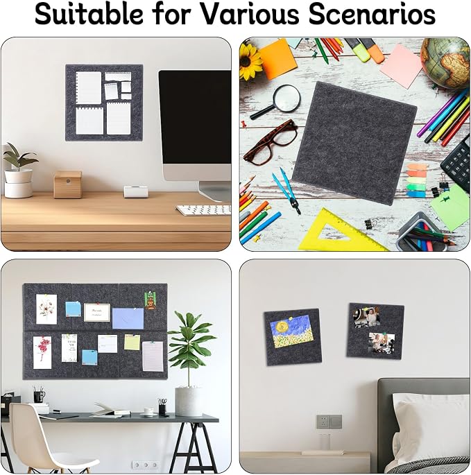 Large Cork Board 28" x 19", 6 Pack Felt Bulletin Board - Image 7