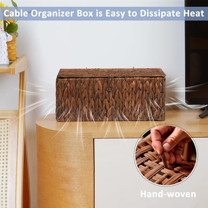 efluky 2 Pack Water Hyacinth Floor Cord Covers - Image 4