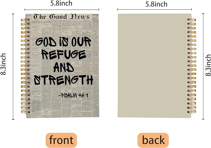 Vintage Christian Notebook Journal, Psalm 46:1 Bible Verse Notebook - Image 5