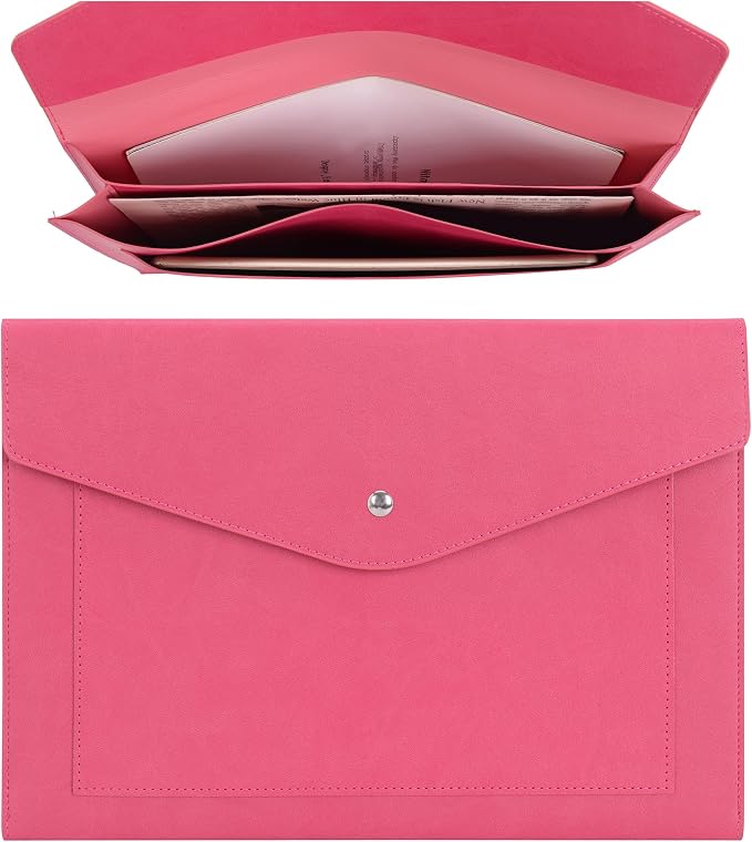 Wason Expanding A4 Document File PU Leather Envelope Case Holder-Large Size by WASON