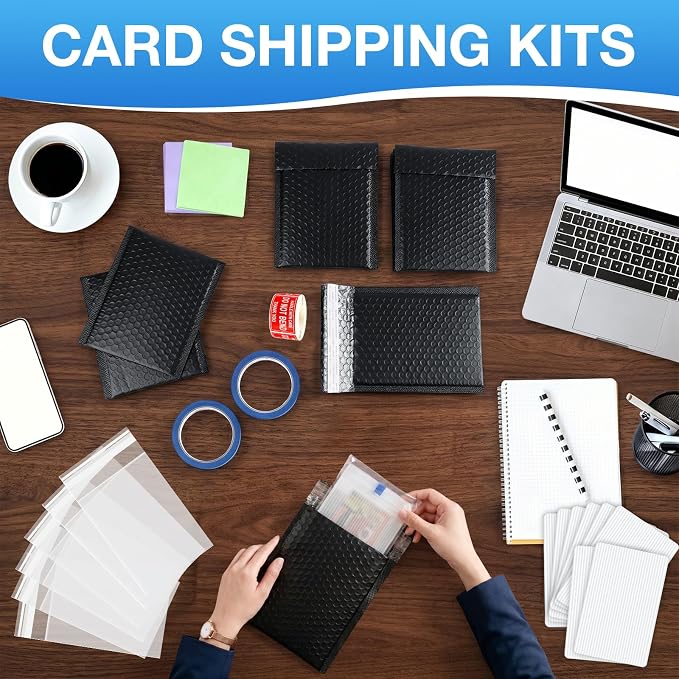 Fayoo Trading Card Shipping Supplies, 60 Bubble Mailers, 120 Protectors | - Image 6