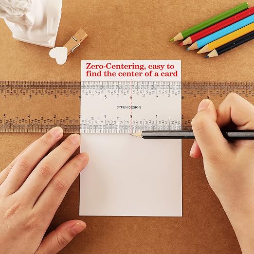 2 PCS 6"/12" Clear Acrylic Ruler Zero-Centering Ruler - Image 5