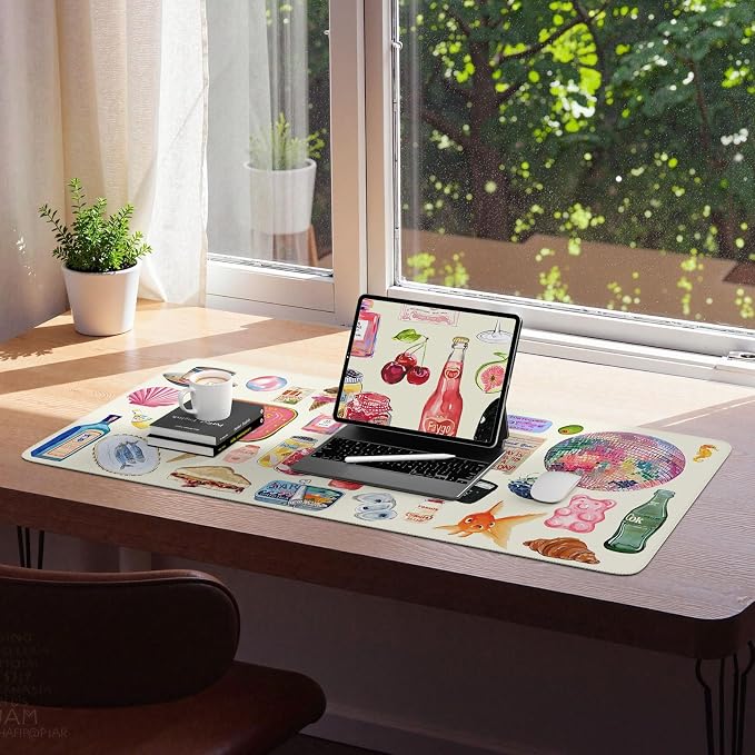 iCasso Cute Desk Mat, Large Waterproof Mouse Pad, Non-Slip Desk Protector - Image 9