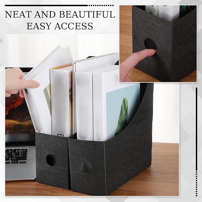 Geyee 12 Pack Magazine File Holder Plastic Desk Organizer Magazine Holder - Image 3