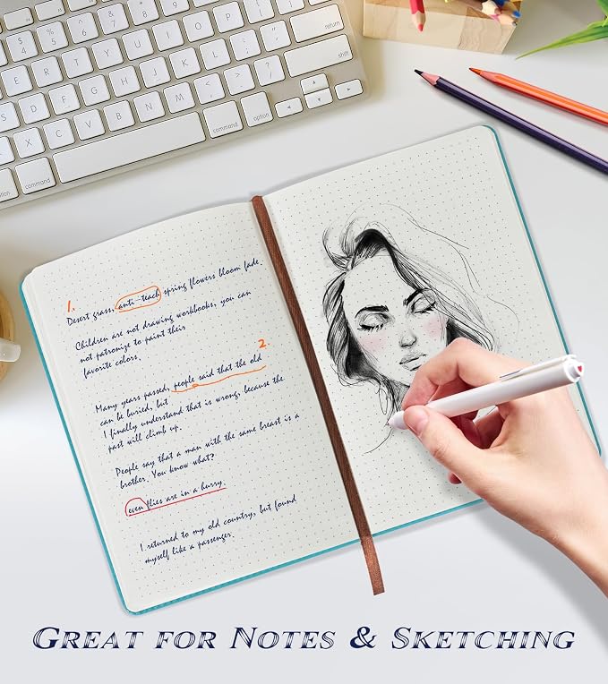 Biuwory Dotted Journal Notebook, 140 Dot Grid Pages, Medium 5.7"×8.3" | A5 - Image 3