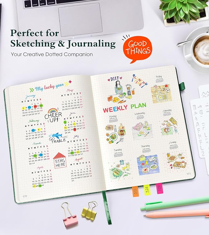Ansopu Dotted Journal Notebook, 360 Numbered Pages Bullet Dot Grid Journal - Image 7