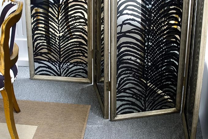 NicBex Room Divider 4 Panel Room Dividers with Durable Metal Frame Partition Room Dividers and Folding Privacy Screens Wall Divider for Home, Office, Room Separation,17.7" W x 1.5" D x 72.8" H, Black-DeskLoop Office