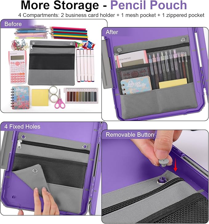 Thicker Clipboard with Storage, Internal Pen Pouch Included, A4 / Letter Size - Image 3