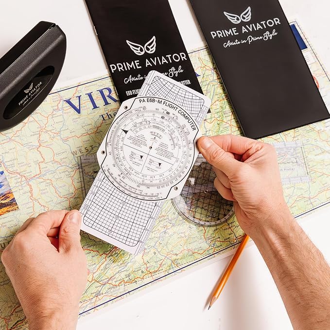 E6B Flight Computer for Pilots – Includes Aviation Plotter, Guidebook & Case – Compatible with IFR/VFR Charts – Flight Training Tool-DeskLoop Office