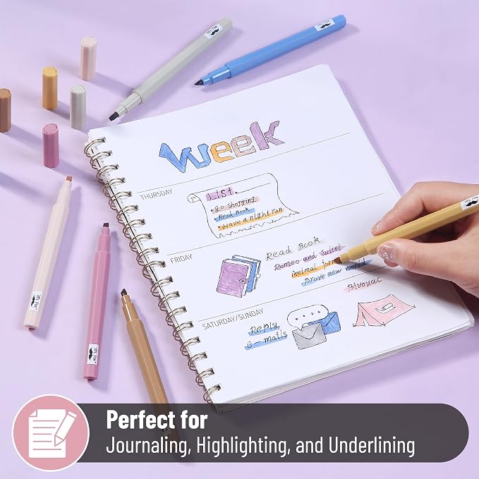 Mr. Pen- Aesthetic Highlighters No Bleed, 6 Pack, Chisel Tip | Cute Bible - Image 5