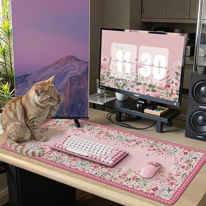 iCasso Desk Mat Pink, Long Mouse Pad - Image 6