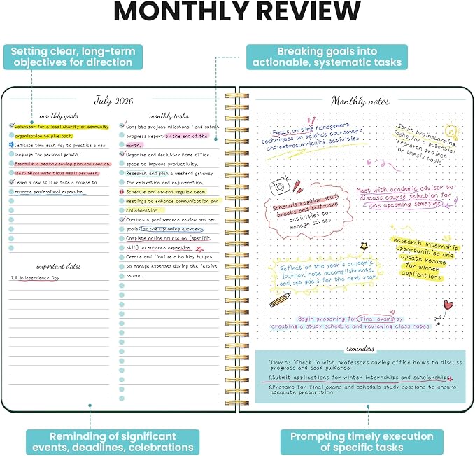Monthly Planner 2026-2027, 18 Months Calendar Planner 2026-2027, Runs from July - Image 3