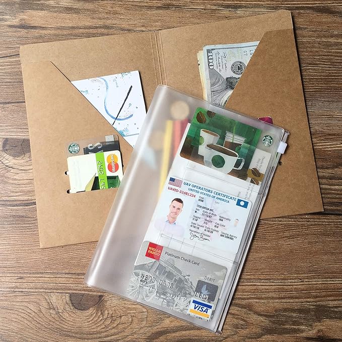 Wanderings Clear Zipper Case and Kraft Card Holder - Image 2