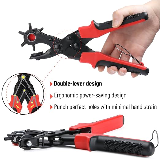 UNCO- Leather Hole Punch Tool Set, Belt Hole Puncher - Image 4